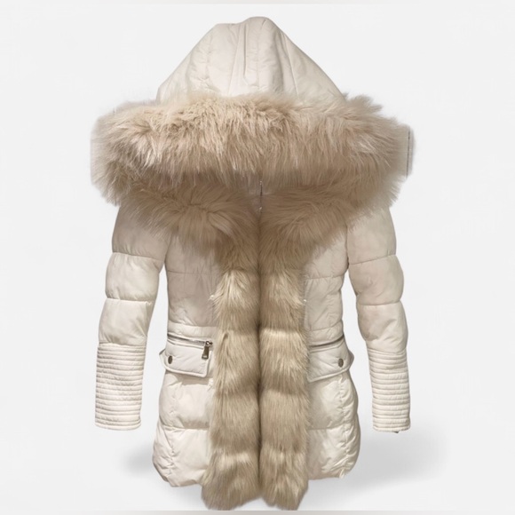 MORE 📸 NWOT Y2K Le Château Winter Puffer Jacket Coat Removable Faux Fur/Hood - Picture 1 of 16